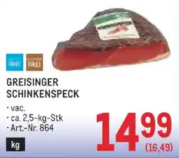Metro Greisinger schinkenspeck Angebot