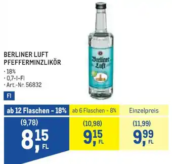 Metro Berliner luft pfefferminzlikör Angebot