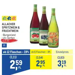 Metro Allacher spritzwein & fruchtwein Angebot