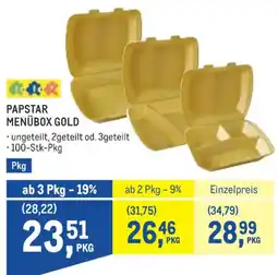 Metro Papstar menübox gold Angebot