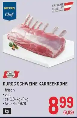 Metro Duroc schweine karreekrone Angebot