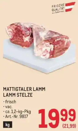 Metro Mattigtaler lamm lamm stelze Angebot