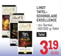 Metro Lindt tafel- schokolade excellence Angebot