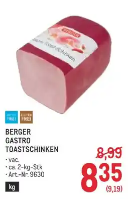 Metro Berger gastro toastschinken Angebot