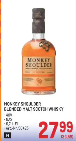 Metro Monkey shoulder blended malt scotch whisky Angebot