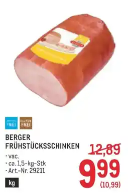 Metro Berger frühstücksschinken Angebot