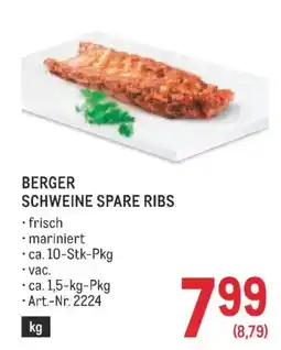 Metro Berger schweine spare ribs Angebot