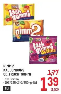 Metro Nimm 2 kaubonbons od. fruchtgummi Angebot