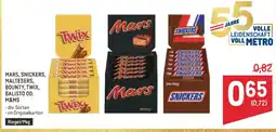 Metro Mars, snickers, maltesers, bounty, twix, balisto od. m&ms Angebot