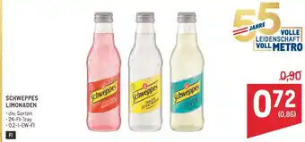 Metro Schweppes limonaden Angebot