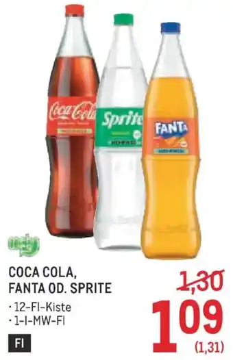 Metro Coca cola, fanta od. sprite Angebot