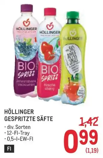 Metro Höllinger gespritzte säfte Angebot