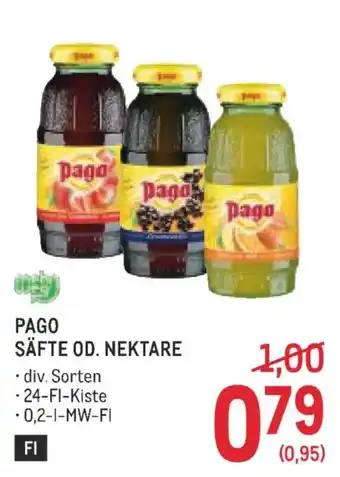 Metro Pago säfte od. nektare Angebot