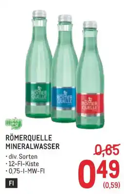 Metro Römerquelle mineralwasser Angebot