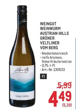 Metro Weingut weinwurm austrian hills grüner veltliner vom berg Angebot