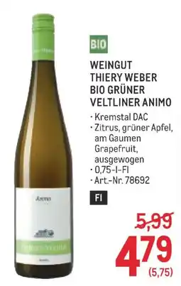 Metro Weingut thiery weber bio grüner veltliner animo Angebot