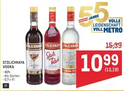 Metro Stolichnaya vodka Angebot
