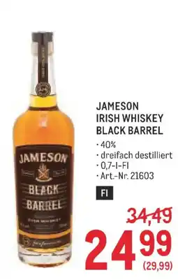 Metro Jameson irish whiskey black barrel Angebot