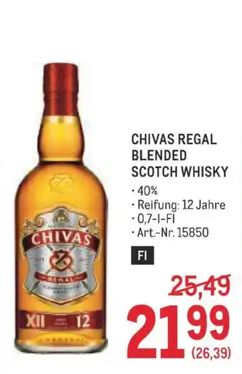 Chivas regal blended scotch whisky