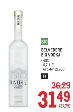 Metro Belvedere bio vodka Angebot