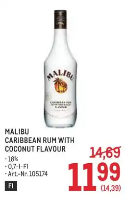 Metro Malibu caribbean rum with coconut flavour Angebot