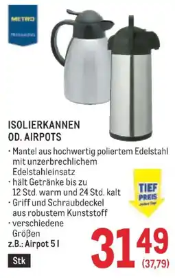 Metro Isolierkannen od. airpots Angebot