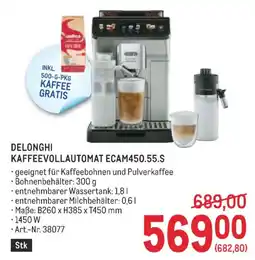Metro Delonghi kaffeevollautomat ecam450.55.s Angebot