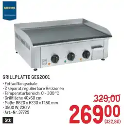 Metro Grillplatte geg2001 Angebot