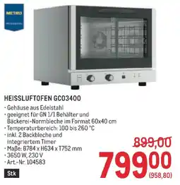 Metro Heissluftofen gc03400 Angebot