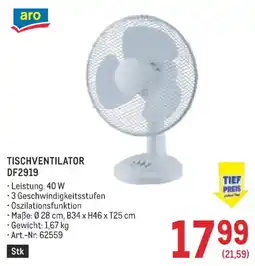 Metro Tischventilator df2919 Angebot