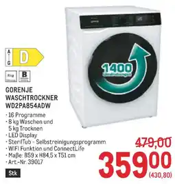 Metro Gorenje waschtrockner wd2pa854adw Angebot