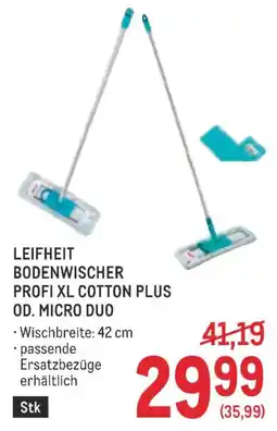 Metro Leifheit bodenwischer profi xl cotton plus od. micro duo Angebot