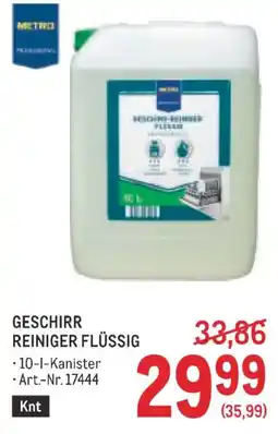 Metro Geschirr reiniger flüssig Angebot