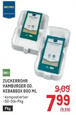 Metro Zuckerrohr hamburger od. kebabbox Angebot