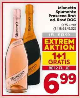 Billa Mionetto Spumante Prosecco Brut od. Rosé DOC Angebot