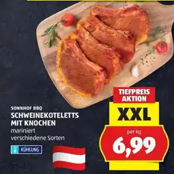Hofer SONNHOF BBQ SCHWEINEKOTELETTS MIT KNOCHEN Angebot