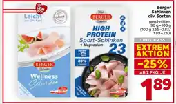 Billa Berger Schinken div. Sorten Angebot