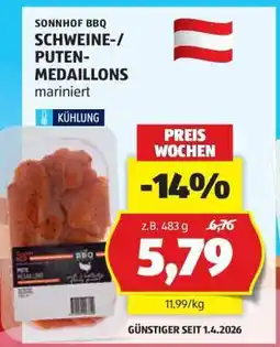 Hofer SONNHOF BBQ SCHWEINE-/PUTEN-MEDAILLONS mariniert Angebot
