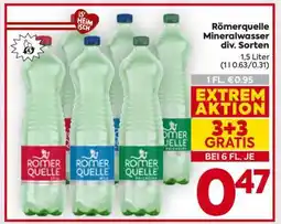 Billa Römerquelle Mineralwasser div. Sorten Angebot
