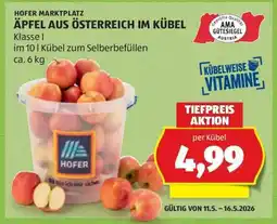 Hofer Äpfel aus Österreich im Kübel Angebot