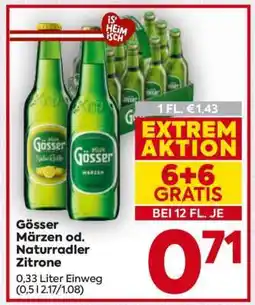 Billa Gösser Märzen od. Naturradler Zitrone Angebot