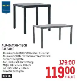 Metro Alu-rattan-tisch balsario Angebot