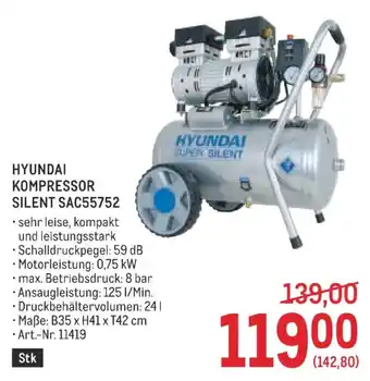 Metro Hyundai kompressor silent sac55752 Angebot