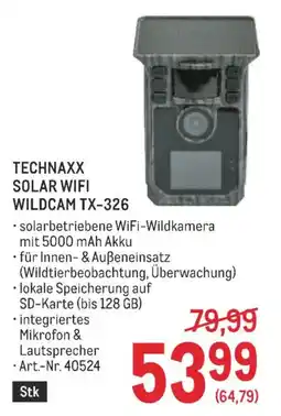 Metro Technaxx solar wifi wildcam tx-326 Angebot