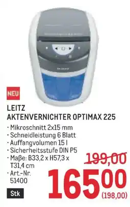 Metro Leitz aktenvernichter optimax 225 Angebot