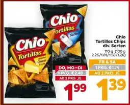 Billa Chio Tortillas Chips div. Sorten Angebot