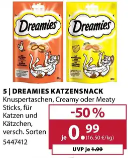 Dehner 5 dreamies katzensnack Angebot