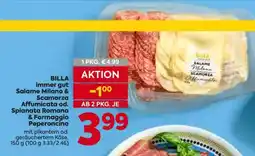 Billa BILLA immer gut Salame Milano & Scamorza Affumicata od. Spianata Romana & Formaggio Peperoncino Angebot