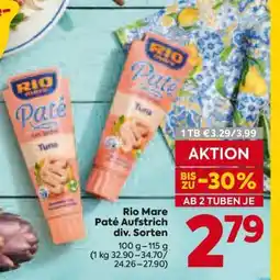 Billa Rio Mare Paté Aufstrich div. Sorten Angebot
