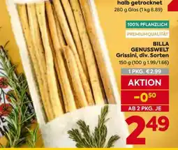 Billa BILLA GENUSSWELT Grissini div. Sorten Angebot
